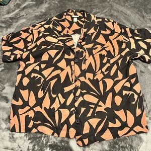 A New Day Black and Orange Abstract Shirt